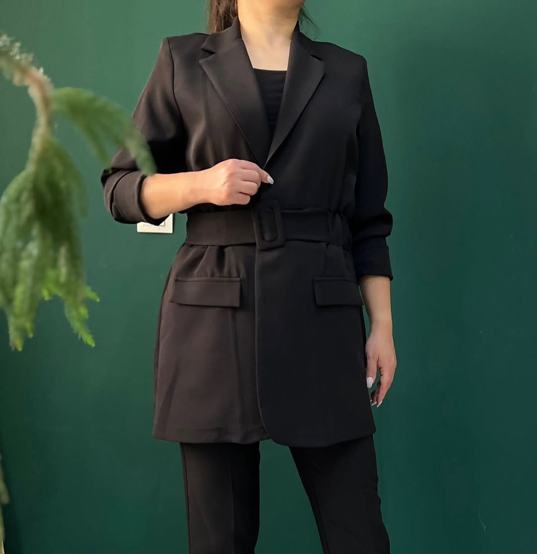 کت زنانه کمرکش دار مارال