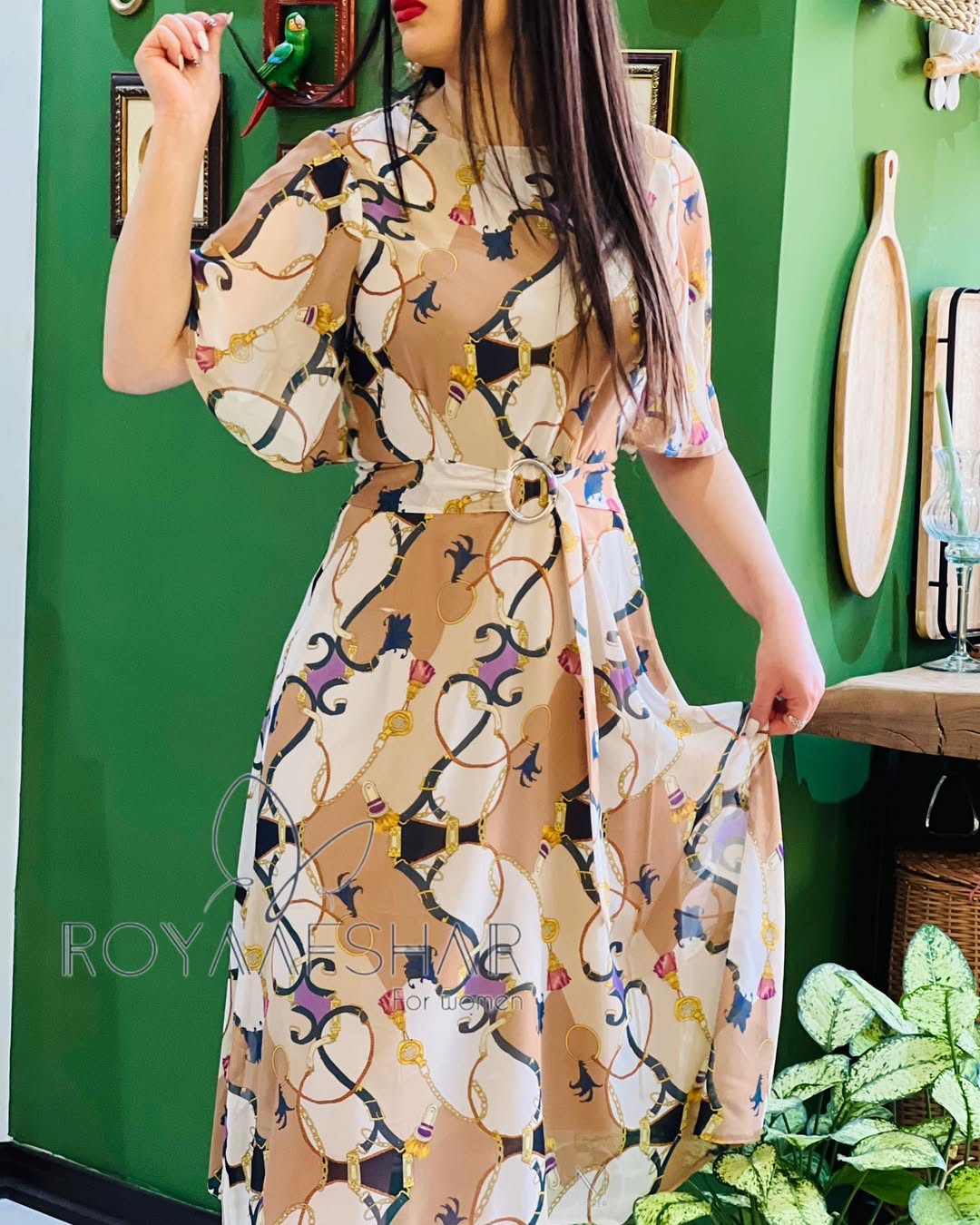 پیراهن حریر کمر حلقه ای کمند