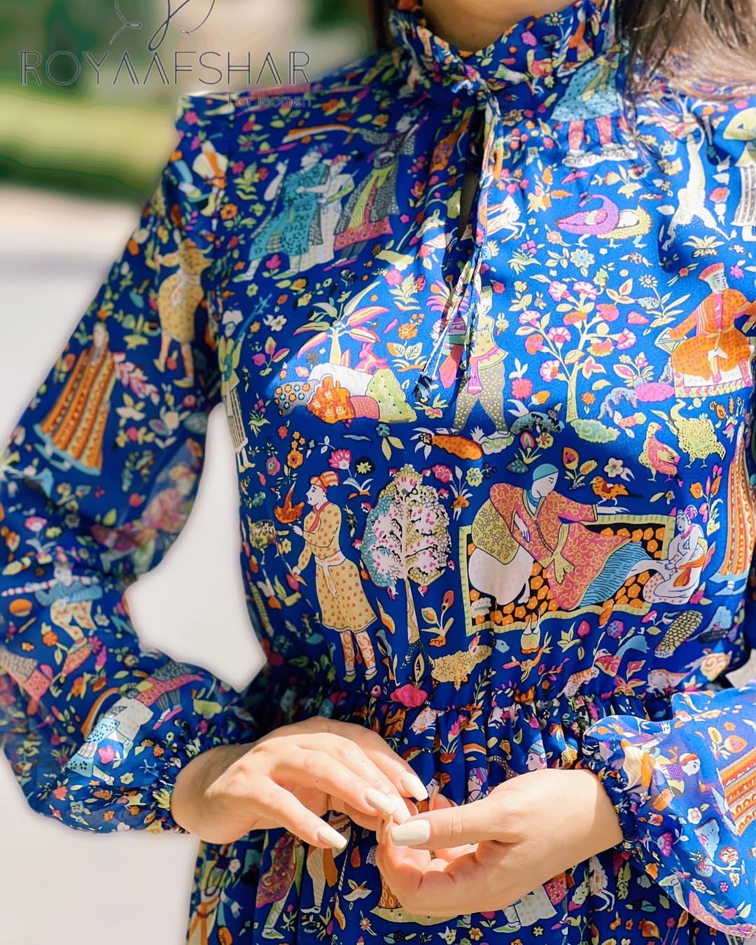 پیراهن کرپ حریر آستردار مینیاتور