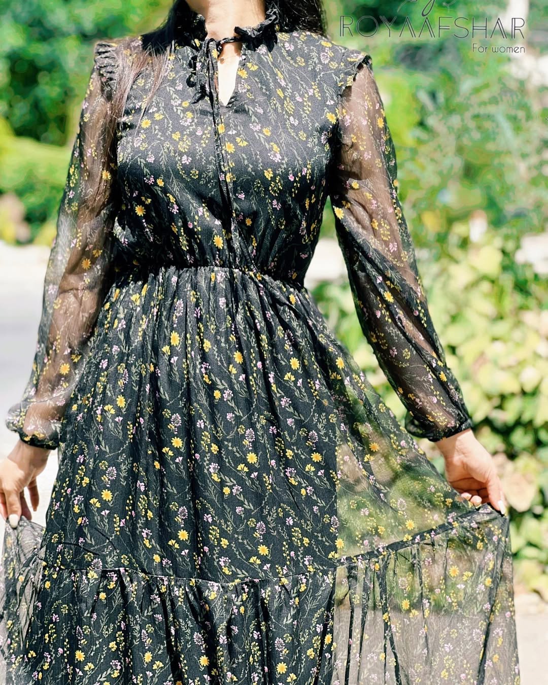 پیراهن حریر استردار بهار